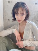シースルーバング/小顔くびれミディアムボブ