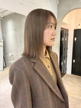 ローレン(LOREN) ミルクティーベージュぷつっとボブケアブリーチ 梅田