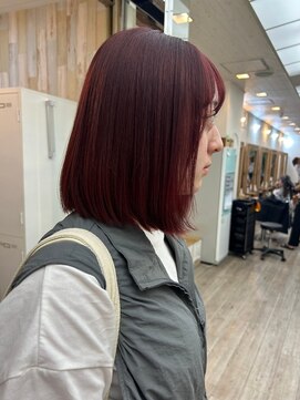 ネウィ 国分寺(newi) ストレートボブ×ワインレッド　　艶髪/美髪