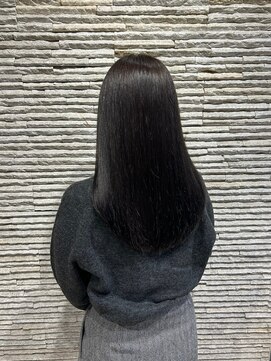 ビス ヘア アンド ビューティー 西新井店(Vis Hair＆Beauty) ブリーチなしブルーグレージュ黒髪ハイライトレイヤー小顔ボブ