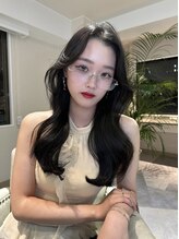 クラネ(CLANE.) ブルーブラック/韓国ヘア/顔まわり