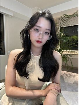 クラネ(CLANE.) ブルーブラック/韓国ヘア/顔まわり