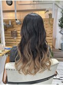 30代40代大人ガーリー毛先カラーミルクティーベージュ