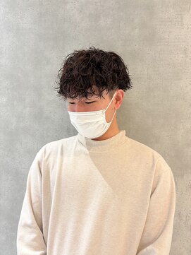 メンズツーブロックメンズパーマ波巻きツイストスパイラル