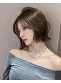 マロンベージュ/ボブ/前髪/レイヤー/小顔/髪質改善/縮毛矯正池袋