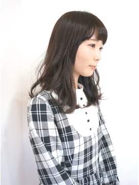 ムゥフ ヘアーアンドアイラッシュ(mouf hair&eyelash) 【ｍｏｕｆ】 グレージュカラーの外ハネ☆さらふわセミディ