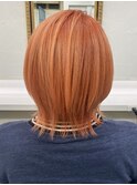 10代20代★インスタ人気映えるオレンジ×外ハネショート