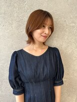 アース 三軒茶屋店(HAIR&MAKE EARTH) 三軒茶屋_レディース_ミディアム_くびれ_ボブ_ベージュ_小顔