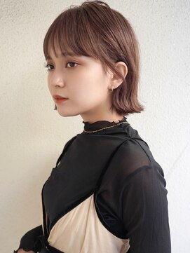 ブゾン(buZon) 【buZon ブゾン】切りっぱなし外ハネボブ×グレーベージュ