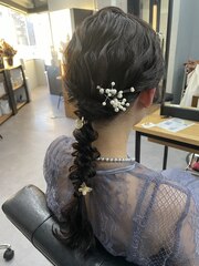 【WAVY hair set】おすすめモテ髪結婚式ヘアセット編み下ろし