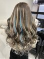 ヘアーデザイン ジェルム(Hair Design germe)&nbsp;grayとlight blue の２色メッシュ