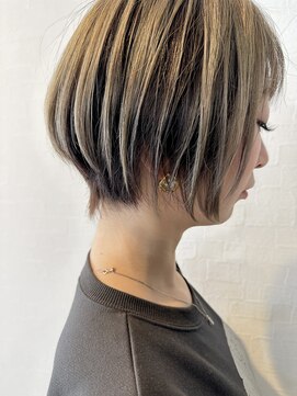 ポポシュ(popochu) 30代、40代 ショートボブ、アンブレラカラー、ショートスタイル