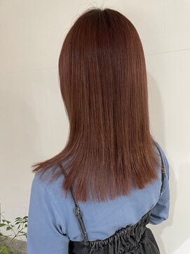 2195ヘアー 世田谷代田(2195hair) アプリコットオレンジ/地毛風ストレート/切りっぱなし