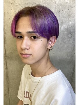 ミドル(MIDDLE) ツートーンカラー/ハイトーン/センターパート/府中/夜間