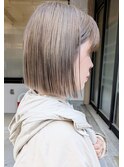 【照井style】ナチュラルボブ/ブリーチありミルクティーベージュ