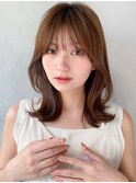 モテ髪デジタルパーマセミディナチュラルカール外ハネボブ