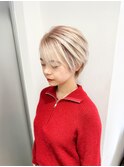 コンパクトショート×ミルクティーベージュ