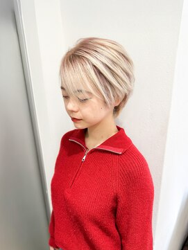 ムクヘアー(muk hair) コンパクトショート×ミルクティーベージュ
