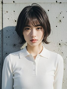 レイヤーカットショートウルフくびれボブ前下がりボブシャギー