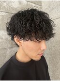 メンズマッシュ波巻きスパイラルパーマメンズパーマ
