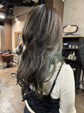 レリーヘアーデザイン(lelie hair design) 【lelie keiko】ウルフロングレイヤー／インナーオリーブ