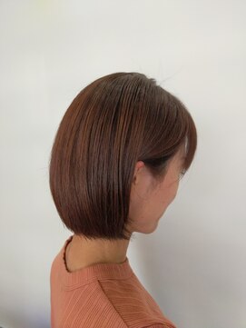 キュウヘアー(KYUU HAIR) 内巻きボブ×アプリコットブラウン
