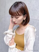 オーブ ヘアー フォール 山形東原町店(AUBE HAIR fall) 20代・30代_耳掛けボブ/ナチュラルブラウン