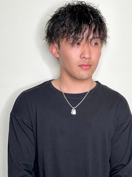 トップヘアーラウンジ 知立(TOP HAIR Lounge) 縦落ち束感スパイラルパーマ/前髪パーマ/アッシュブラック