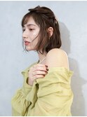 三軒茶屋_レディース_ミディアム_ブラウン_ヘアアレンジ_セット