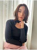 【La fith】タッセルボブ×センターパート×アースカラー