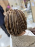 コントラスト白髪ぼかしハイライト