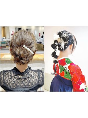 [袴着付け+ヘア+メイク￥17600]素敵な着物とヘアで大切な日をお過ごし下さい★