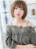 引き締めオリーブグレージュ小顔前下がりボブc5越谷20代30代40代