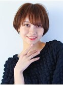 <長まなみ>綺麗なシルエットの大人丸みショートボブ/前髪あり