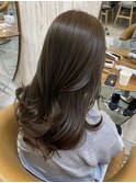 イメチェン外ハネボブ美髪ワイドバングミディアムレイヤーカット