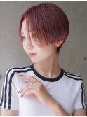 大人可愛い20代30代40代黒髪前下がりひし形小顔ボブ丸みショート