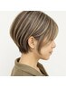 [脱白髪染め]カット+カラー+白髪ぼかしフルハイライト+シルクトリートメント