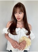 顔周りレイヤーカットロングレイヤーボブ韓国ヘアハッシュカット