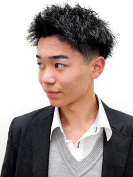 メンズカットアップバングフェードカットスパイキーショート1204