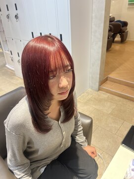 レイヤー×ワインレッド