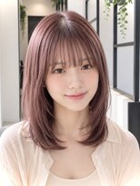 フリック 京都河原町店(FLICK) ★ゆるふわボブ/淡いピンク/ピンク/フレンチバング/京都