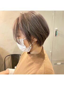 アンジェリカ 近鉄奈良店(ANGELICA) 大人かわいい２０代３０代くびれ丸みショート×スモークカラー