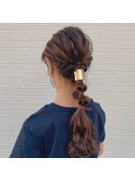 おろし編み玉ねぎヘア