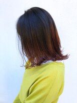 フロート 小阪店(float) レッドブラウン_マロンベージュ Aラインボブ かきあげ