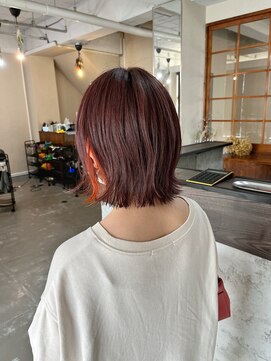 ヘアーニコット(hair Nicott) オレンジインナー×外ハネボブ