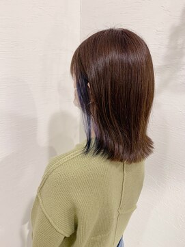 ローグ ヘアー 金町店(Rogue HAIR) ローグ金町美容室《沙月》　イヤリングカラー×ブルー
