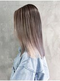 バレイヤージュセミロング_グレージュカラーボブウルフ_ba352471