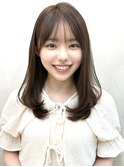 20代30代40代◎前髪パーマ韓国風巻きくすみベージュお団子ヘア