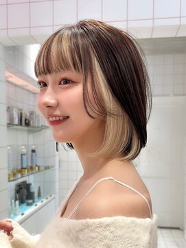 ロンド ストラーダ 心斎橋(Lond strada) レイヤーボブ×ハイトーン[心斎橋/髪質改善]