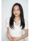 暗髪/レイヤーカット/長めバング